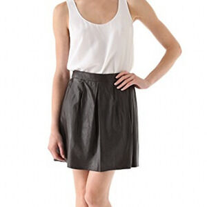 TimeTimeless Chic Genuine Leather Pleated Mini Skirt XS NWOT